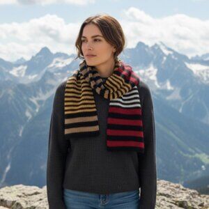 Vera Bradley Retired “Bittersweet” Striped Knit Scarf – NWOT